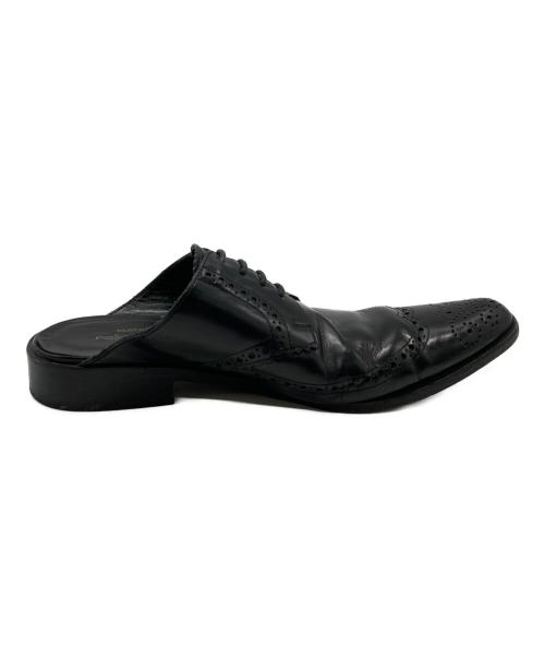 tricot COMME des GARCONS（トリココムデギャルソン）tricot COMME des GARCONS (トリココムデギャルソン) ウィングチップレザーミュール ブラック サイズ:22.5ｃｍの古着・服飾アイテム