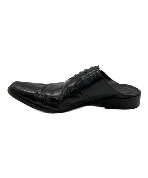 tricot COMME des GARCONS（トリココムデギャルソン）tricot COMME des GARCONS (トリココムデギャルソン) ウィングチップレザーミュール ブラック サイズ:22.5ｃｍの古着・服飾アイテム