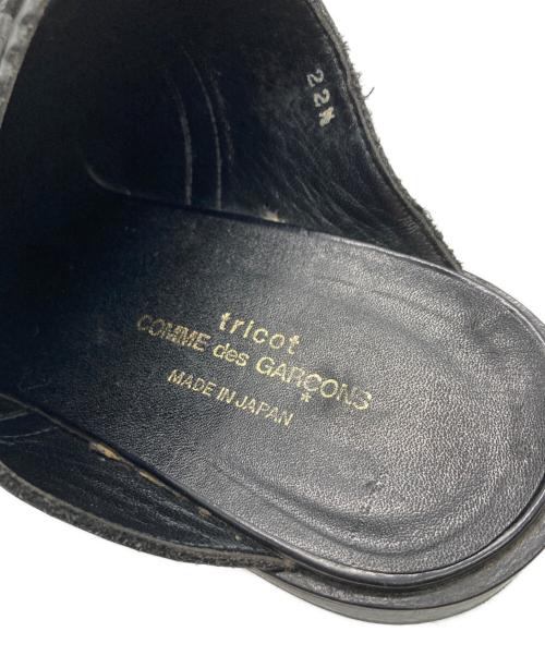 tricot COMME des GARCONS（トリココムデギャルソン）tricot COMME des GARCONS (トリココムデギャルソン) ウィングチップレザーミュール ブラック サイズ:22.5ｃｍの古着・服飾アイテム