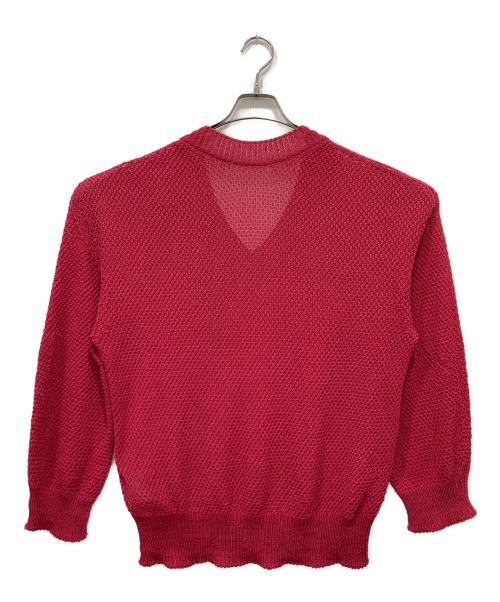 Noble（ノーブル）Noble (ノーブル) ペーパーヤーンVネック プルオーバー レッド サイズ:FREEの古着・服飾アイテム