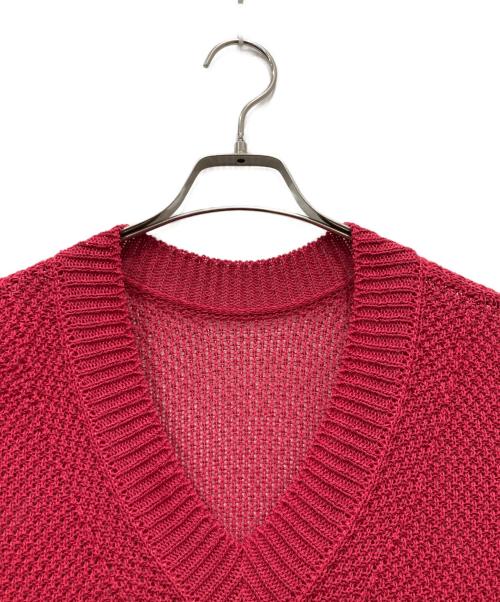 Noble（ノーブル）Noble (ノーブル) ペーパーヤーンVネック プルオーバー レッド サイズ:FREEの古着・服飾アイテム