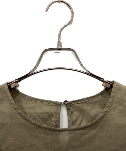 Spick and Span（スピック＆スパン）Spick and Span (スピック＆スパン) ラミーコットンラッフルフリルブラウス ブラウン サイズ:Freeの古着・服飾アイテム