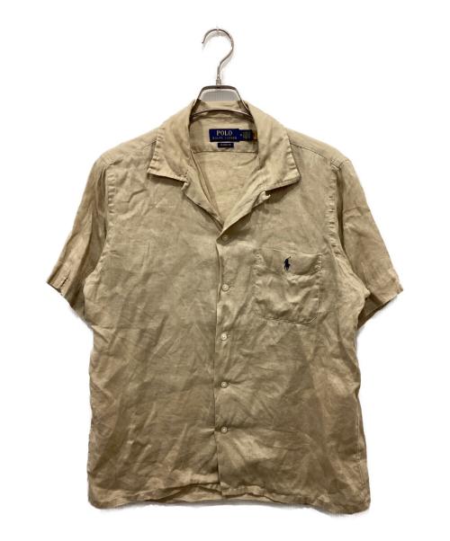 POLO RALPH LAUREN（ポロ・ラルフローレン）POLO RALPH LAUREN (ポロ・ラルフローレン) リネンオープンカラーシャツ ベージュ サイズ:Mの古着・服飾アイテム