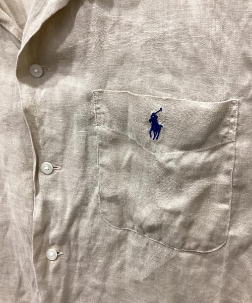POLO RALPH LAUREN（ポロ・ラルフローレン）POLO RALPH LAUREN (ポロ・ラルフローレン) リネンオープンカラーシャツ ベージュ サイズ:Mの古着・服飾アイテム