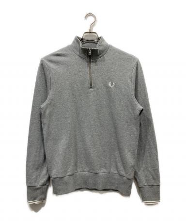 FRED PERRY ジップアップジャージ グレー 中古・古着通販】FRED PERRY (フレッドペリー) ハーフジップロゴ