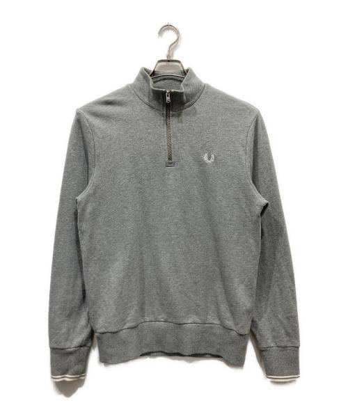 FRED PERRY（フレッドペリー）FRED PERRY (フレッドペリー) ハーフジップロゴスウェットシャツ グレー サイズ:Mの古着・服飾アイテム