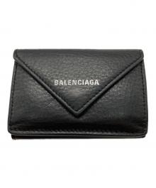 BALENCIAGA（バレンシアガ）の古着「ペーパーミニウォレット」｜ブラック