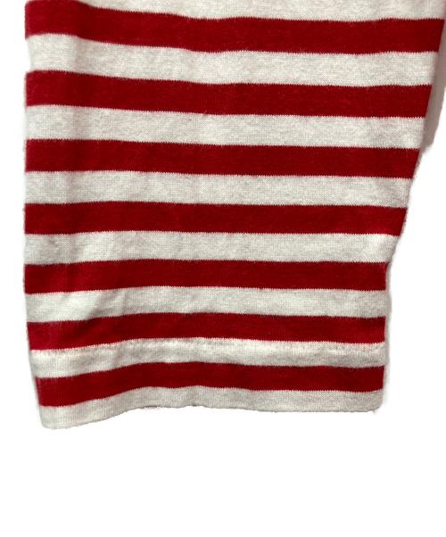 PLAY COMME des GARCONS（プレイコムデギャルソン）PLAY COMME des GARCONS (プレイコムデギャルソン) ハートロゴボーダーカットソー レッド サイズ:XLの古着・服飾アイテム
