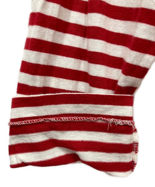 PLAY COMME des GARCONS（プレイコムデギャルソン）PLAY COMME des GARCONS (プレイコムデギャルソン) ハートロゴボーダーカットソー レッド サイズ:XLの古着・服飾アイテム