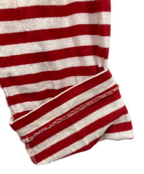 PLAY COMME des GARCONS（プレイコムデギャルソン）PLAY COMME des GARCONS (プレイコムデギャルソン) ハートロゴボーダーカットソー レッド サイズ:XLの古着・服飾アイテム