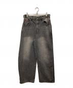 90909090）の古着「Heisei Logo Buggy Ballon Denim Pants」｜ブラック