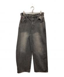 9090（9090）の古着「Heisei Logo Buggy Ballon Denim Pants」｜ブラック