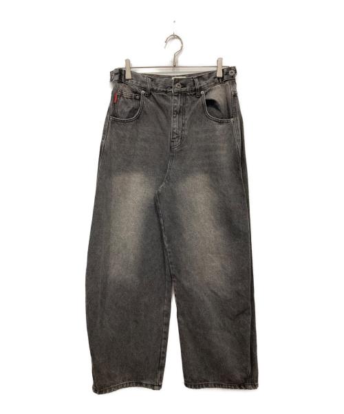 9090（9090）9090 (9090) Heisei Logo Buggy Ballon Denim Pants ブラック サイズ:Sの古着・服飾アイテム