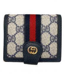 GUCCI（グッチ）の古着「マイクロGG2つ折り財布」｜ネイビー