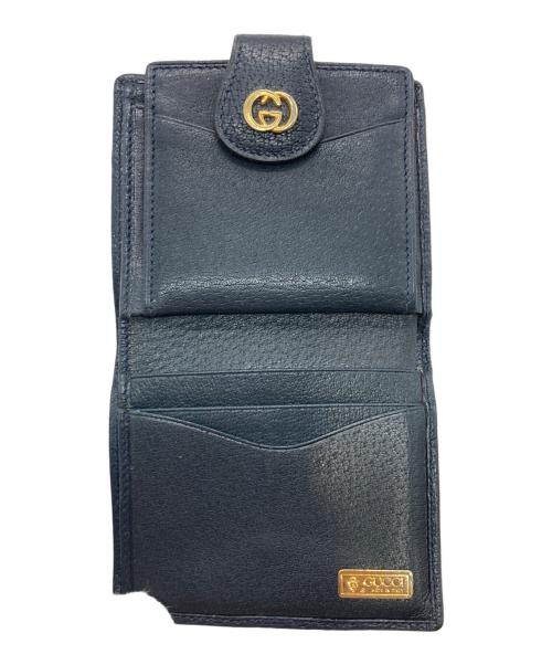 GUCCI（グッチ）GUCCI (グッチ) マイクロGG2つ折り財布 ネイビーの古着・服飾アイテム