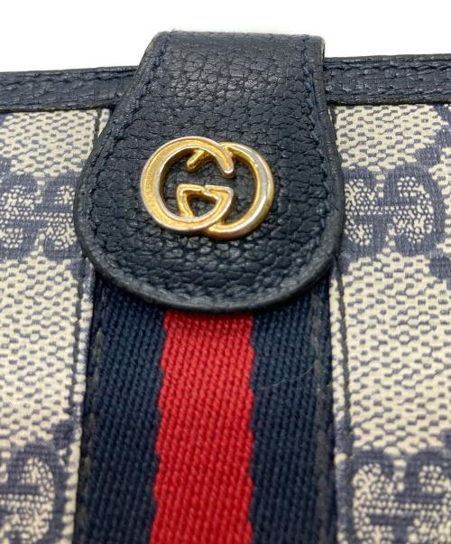 GUCCI（グッチ）GUCCI (グッチ) マイクロGG2つ折り財布 ネイビーの古着・服飾アイテム