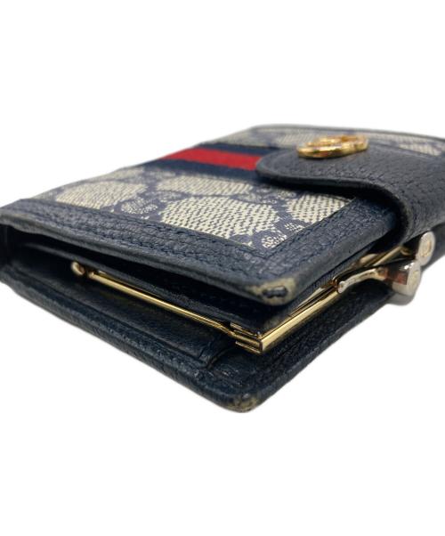 GUCCI（グッチ）GUCCI (グッチ) マイクロGG2つ折り財布 ネイビーの古着・服飾アイテム