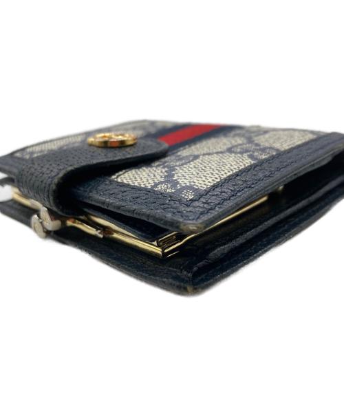 GUCCI（グッチ）GUCCI (グッチ) マイクロGG2つ折り財布 ネイビーの古着・服飾アイテム