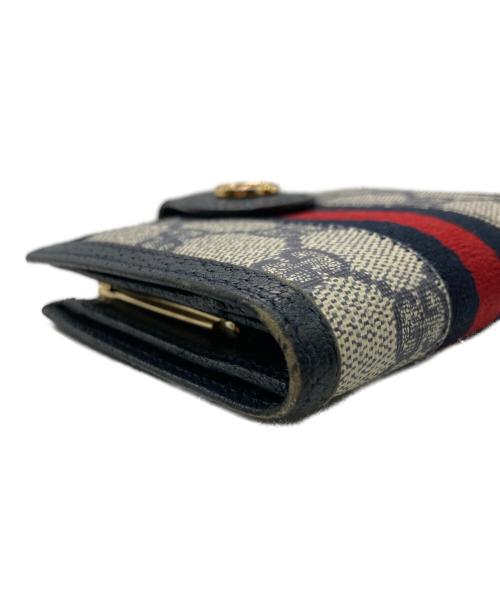 GUCCI（グッチ）GUCCI (グッチ) マイクロGG2つ折り財布 ネイビーの古着・服飾アイテム