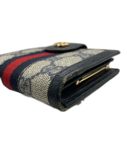 GUCCI（グッチ）GUCCI (グッチ) マイクロGG2つ折り財布 ネイビーの古着・服飾アイテム