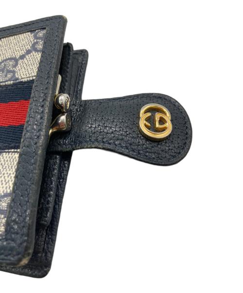 GUCCI（グッチ）GUCCI (グッチ) マイクロGG2つ折り財布 ネイビーの古着・服飾アイテム