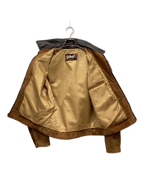 Schott（ショット）Schott (ショット) 襟切替スエードレザージャケット ブラウン サイズ:40の古着・服飾アイテム