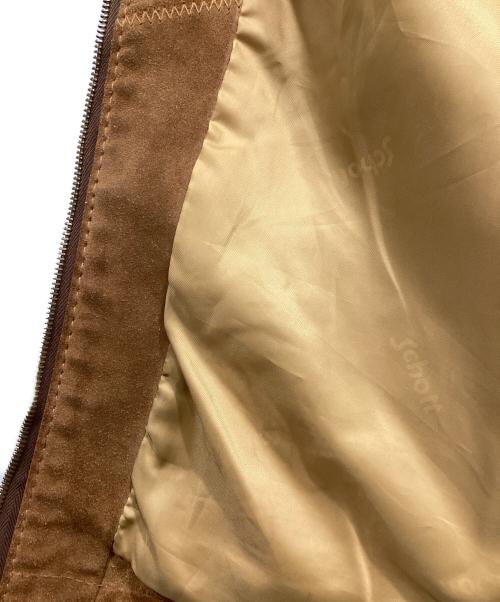 Schott（ショット）Schott (ショット) 襟切替スエードレザージャケット ブラウン サイズ:40の古着・服飾アイテム