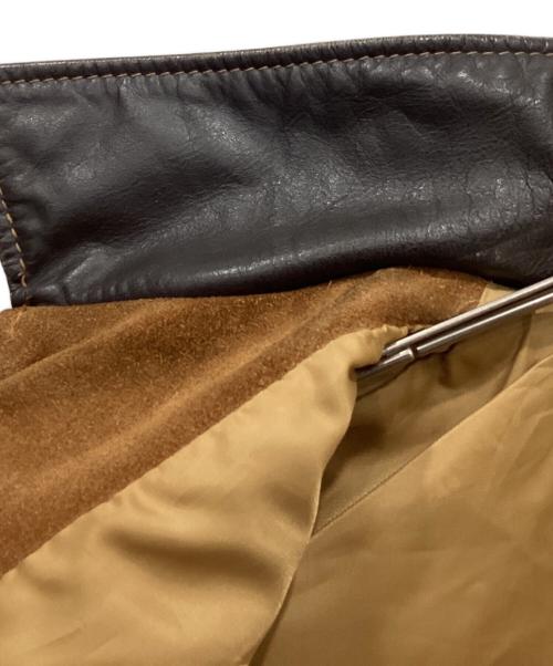 Schott（ショット）Schott (ショット) 襟切替スエードレザージャケット ブラウン サイズ:40の古着・服飾アイテム