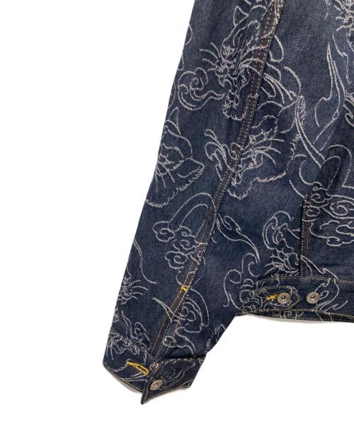 EVISU（エヴィス）EVISU (エヴィス) オールオーバーレオパードジャカード デニムジャケット インディゴ サイズ:Ｓの古着・服飾アイテム