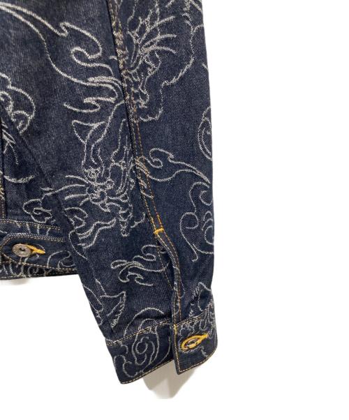 EVISU（エヴィス）EVISU (エヴィス) オールオーバーレオパードジャカード デニムジャケット インディゴ サイズ:Ｓの古着・服飾アイテム