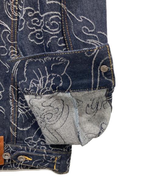 EVISU（エヴィス）EVISU (エヴィス) オールオーバーレオパードジャカード デニムジャケット インディゴ サイズ:Ｓの古着・服飾アイテム