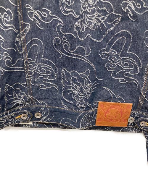 EVISU（エヴィス）EVISU (エヴィス) オールオーバーレオパードジャカード デニムジャケット インディゴ サイズ:Ｓの古着・服飾アイテム
