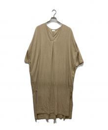 KAGURE（カグレ）の古着「ノイルシルクカフタンドレス」｜ベージュ