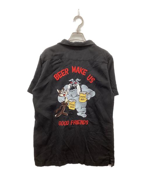 HOUSTON（ヒューストン）HOUSTON (ヒューストン) FRIENDS BOWLING SHIRT ブラック サイズ:Mの古着・服飾アイテム