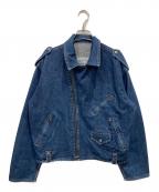 FERRE JEANSフリージーンズ）の古着「デニムライダースジャケット」｜インディゴ