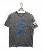 MOMOTARO JEANS桃太郎ジーンズ）の古着「出陣 GTB マスクマン 桃太郎 Tシャツ」｜グレー