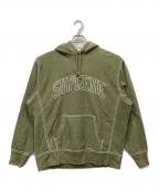 SUPREMEシュプリーム）の古着「20FW BIG STITCH HOODED SWEATSHIRT」｜カーキ
