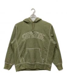 SUPREME（シュプリーム）の古着「20FW BIG STITCH HOODED SWEATSHIRT」｜カーキ