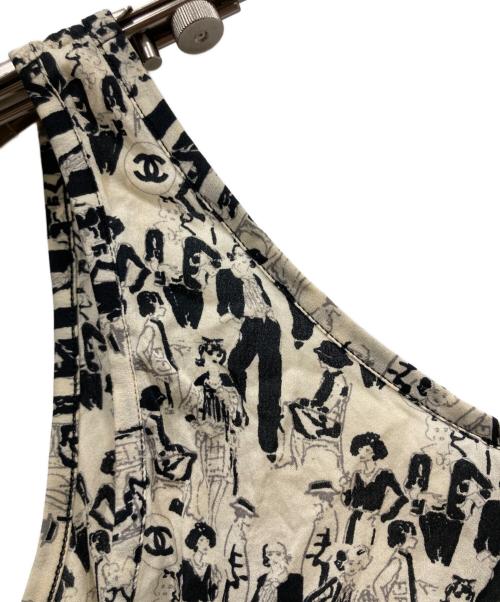 CHANEL（シャネル）CHANEL (シャネル) キャミソールワンピース アイボリー/ブラック サイズ:38の古着・服飾アイテム