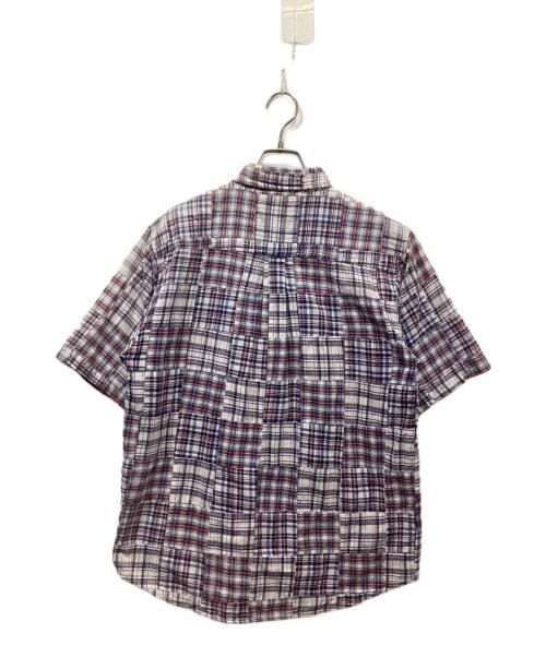 stussy（ステューシー）stussy (ステューシー) パッチワークシャツ ブルー×レッド サイズ:Sの古着・服飾アイテム