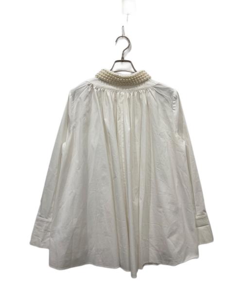 JENNE（ジェンヌ）JENNE (ジェンヌ) パール付シャツ ホワイト サイズ:Lの古着・服飾アイテム