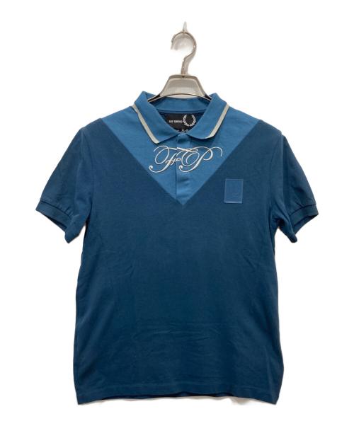RAF SIMONS（ラフシモンズ）RAF SIMONS (ラフシモンズ) FRED PERRY (フレッドペリー) 切替ポロシャツ ブルー サイズ:38の古着・服飾アイテム