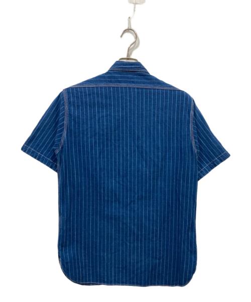 SUGAR CANE（シュガーケーン）SUGAR CANE (シュガーケーン) FICTON ROMANCE STRIPE S/S WORK SHIRT インディゴ サイズ:Mの古着・服飾アイテム