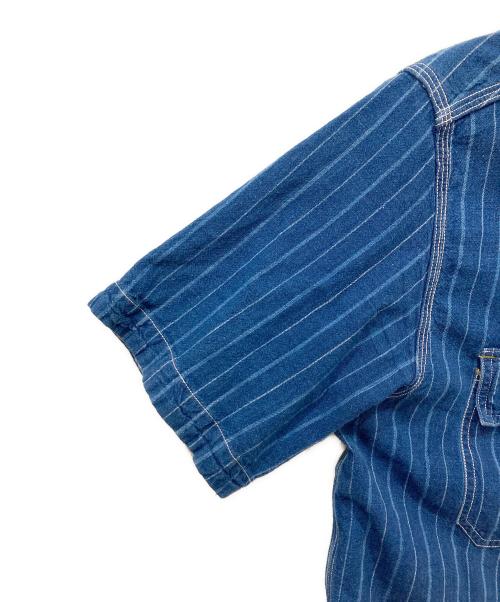 SUGAR CANE（シュガーケーン）SUGAR CANE (シュガーケーン) FICTON ROMANCE STRIPE S/S WORK SHIRT インディゴ サイズ:Mの古着・服飾アイテム