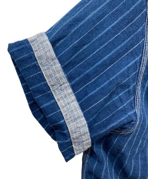 SUGAR CANE（シュガーケーン）SUGAR CANE (シュガーケーン) FICTON ROMANCE STRIPE S/S WORK SHIRT インディゴ サイズ:Mの古着・服飾アイテム