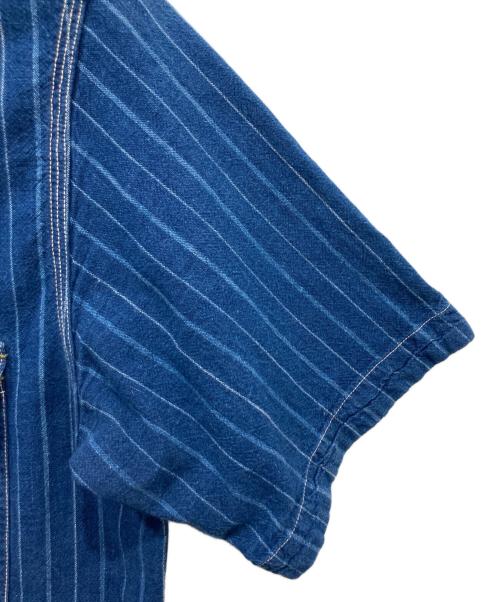 SUGAR CANE（シュガーケーン）SUGAR CANE (シュガーケーン) FICTON ROMANCE STRIPE S/S WORK SHIRT インディゴ サイズ:Mの古着・服飾アイテム