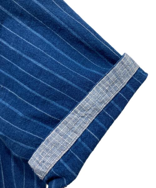 SUGAR CANE（シュガーケーン）SUGAR CANE (シュガーケーン) FICTON ROMANCE STRIPE S/S WORK SHIRT インディゴ サイズ:Mの古着・服飾アイテム