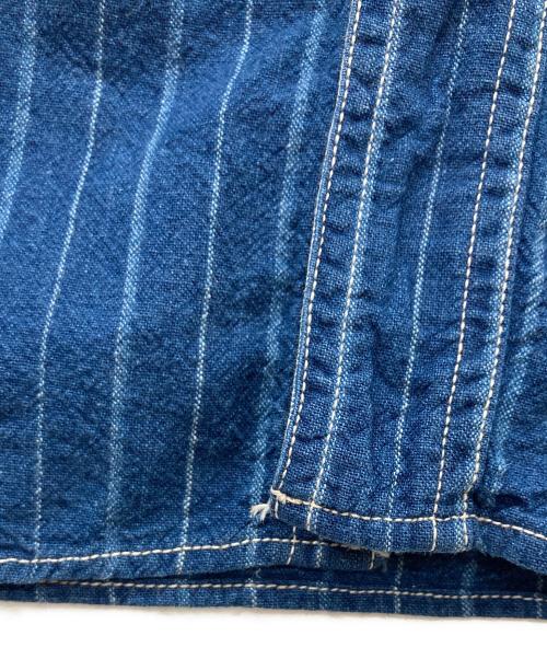 SUGAR CANE（シュガーケーン）SUGAR CANE (シュガーケーン) FICTON ROMANCE STRIPE S/S WORK SHIRT インディゴ サイズ:Mの古着・服飾アイテム