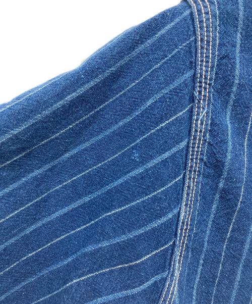 SUGAR CANE（シュガーケーン）SUGAR CANE (シュガーケーン) FICTON ROMANCE STRIPE S/S WORK SHIRT インディゴ サイズ:Mの古着・服飾アイテム