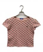 BURBERRY BLUE LABELバーバリー ブルー レーベル）の古着「ノバチェックカットソー」｜ピンク